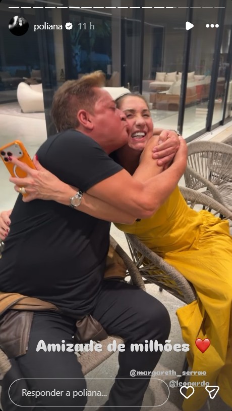 Poliana Rocha mostra reencontro de Leonardo com Margareth Serrão - Foto: Reprodução / Instagram @poliana 