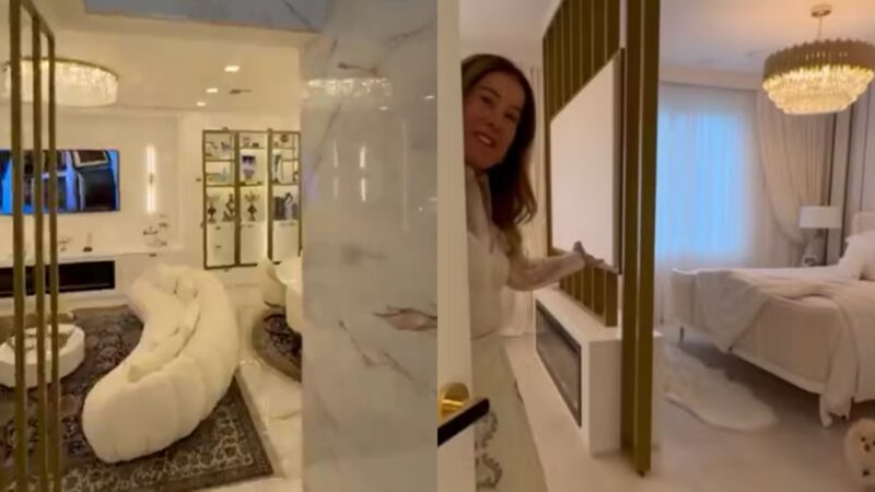 Zilu mostra mans&atilde;o milion&aacute;ria na Fl&oacute;rida com decora&ccedil;&atilde;o assinada pela nora e lustres de cristais