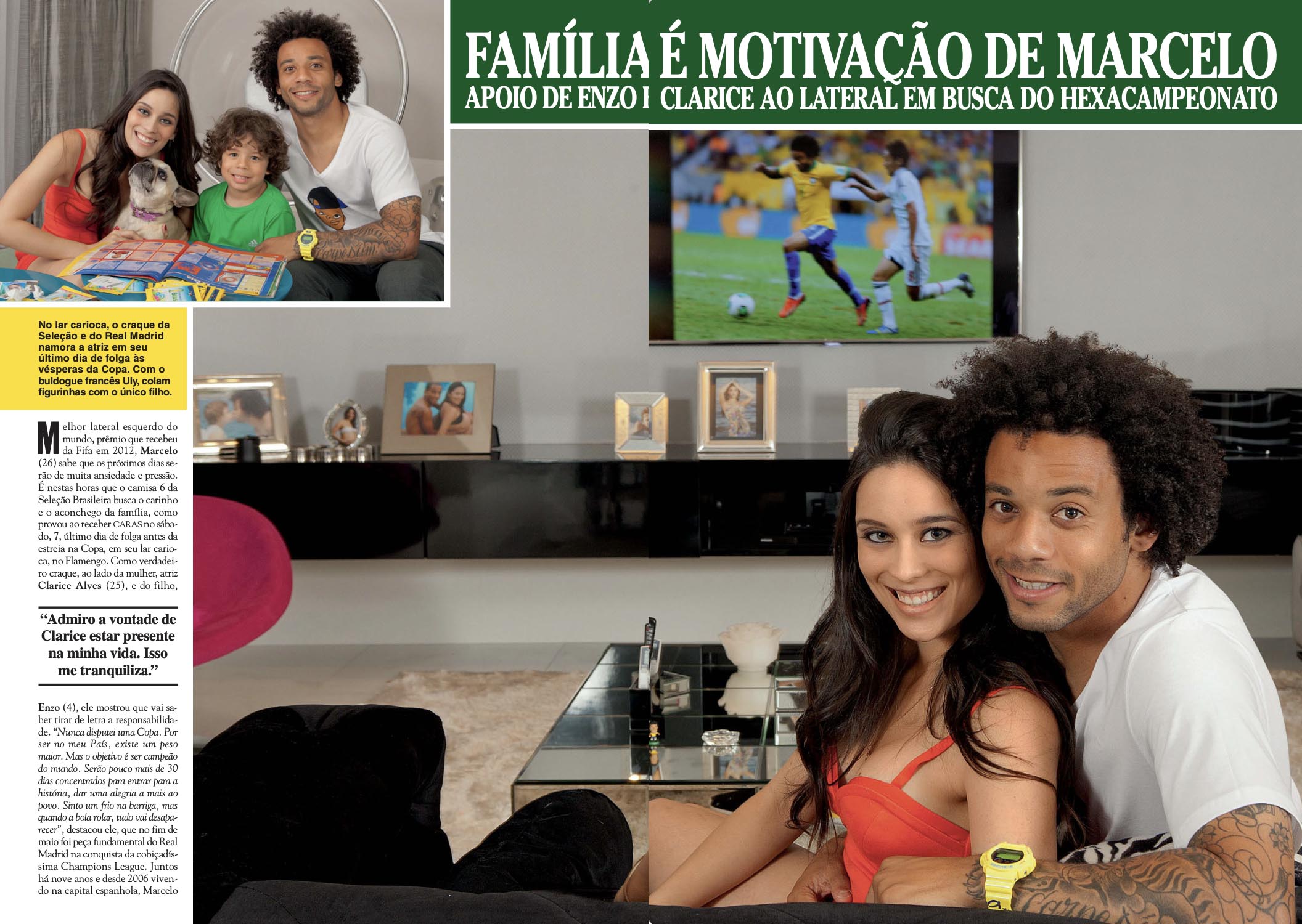 Matéria da revista CARAS com Marcelo Vieira e sua família, publicada em Junho de 2014 - Foto: Arquivo CARAS