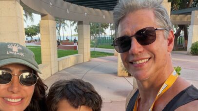 Aos 12 anos, filho ca&ccedil;ula de Marcio Garcia surge enorme em fotos de viagem com a fam&iacute;lia