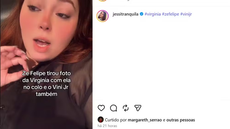 Mãe de Virginia curte publicação — Foto: Reprodução/ Instagram @jessitranquila