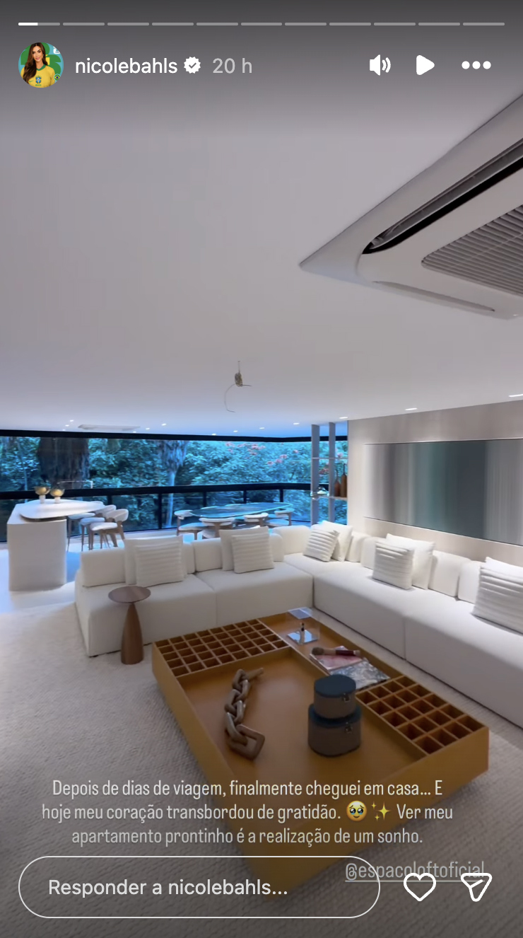 Novo apartamento de Nicole Bahls no Rio de Janeiro - Foto: Reprodução / Instagram