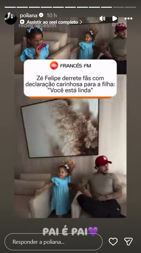 Poliana Rocha exata relação de Zé Felipe com os filhos - Foto: Reprodução / Instagram @poliana 