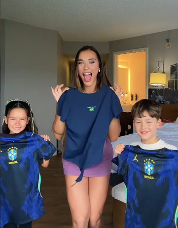 Tainá Militão e os filhos — Foto: Reprodução/ Instagram