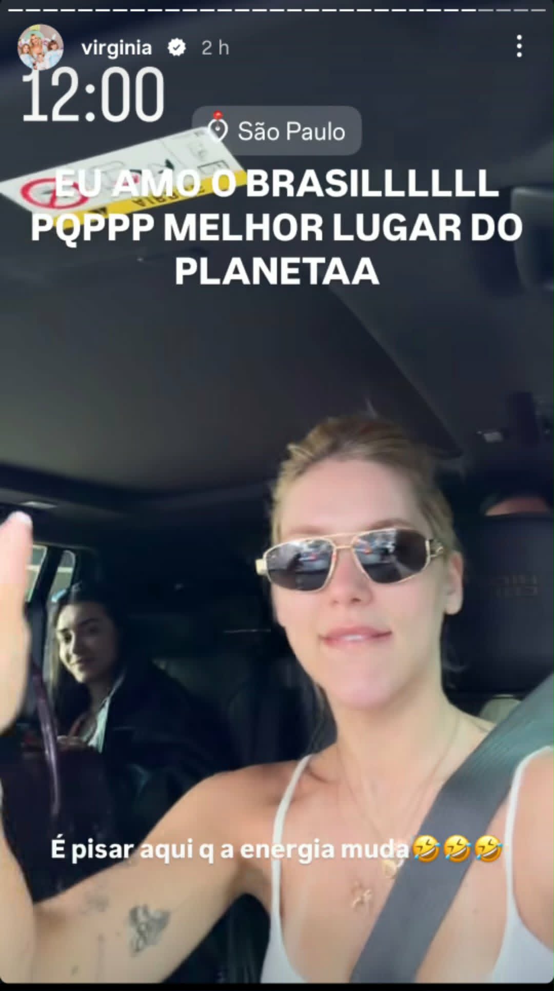 Virginia de volta ao Brasil - Foto: Reprodução/Instagram