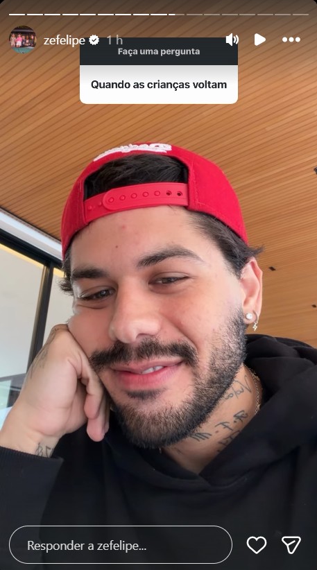 Zé Felipe fala sobre nova viagem dos filhos com Virginia - Foto: Reprodução / Instagram @zefelipe