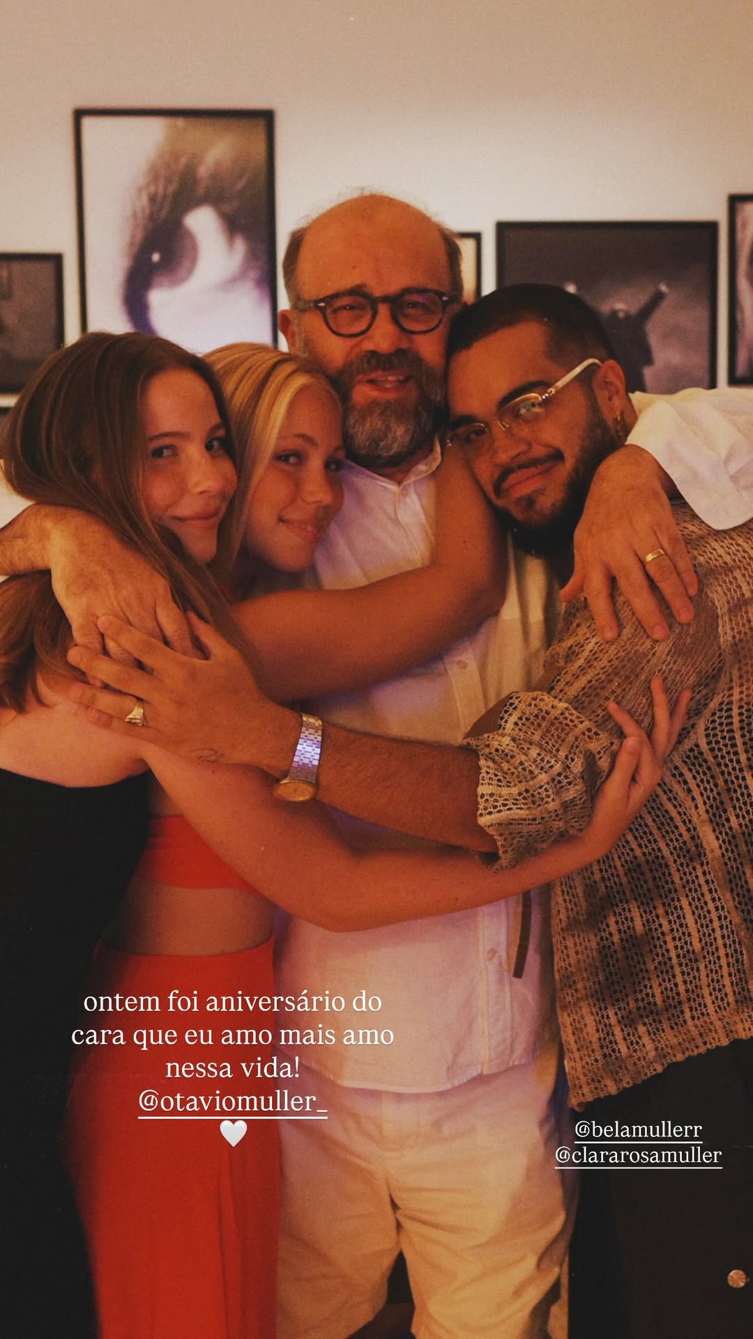 Otávio Müller e os filhos - Foto: Instagram