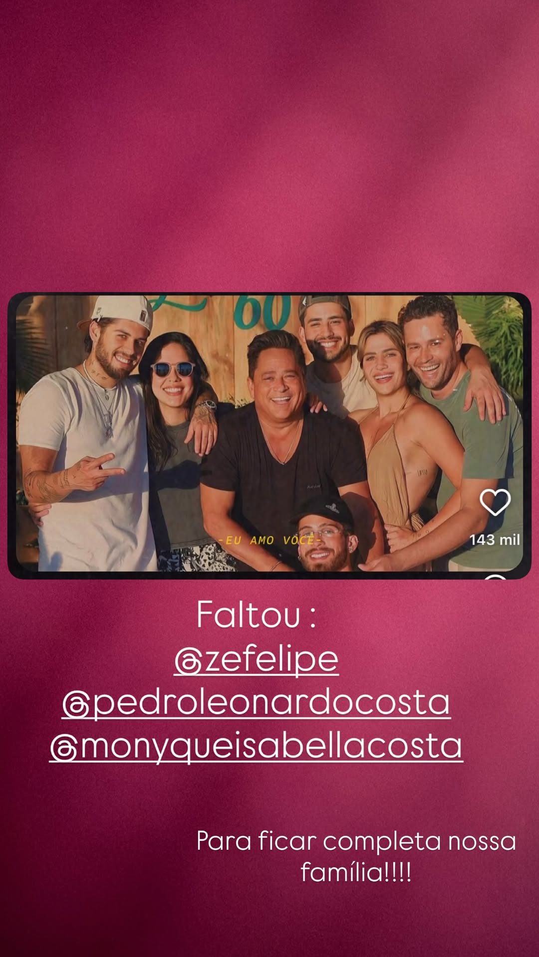 Poliana revela filhos que faltaram almoço de Dia dos Pais de Leonardo — Foto: Reprodução/Instagram