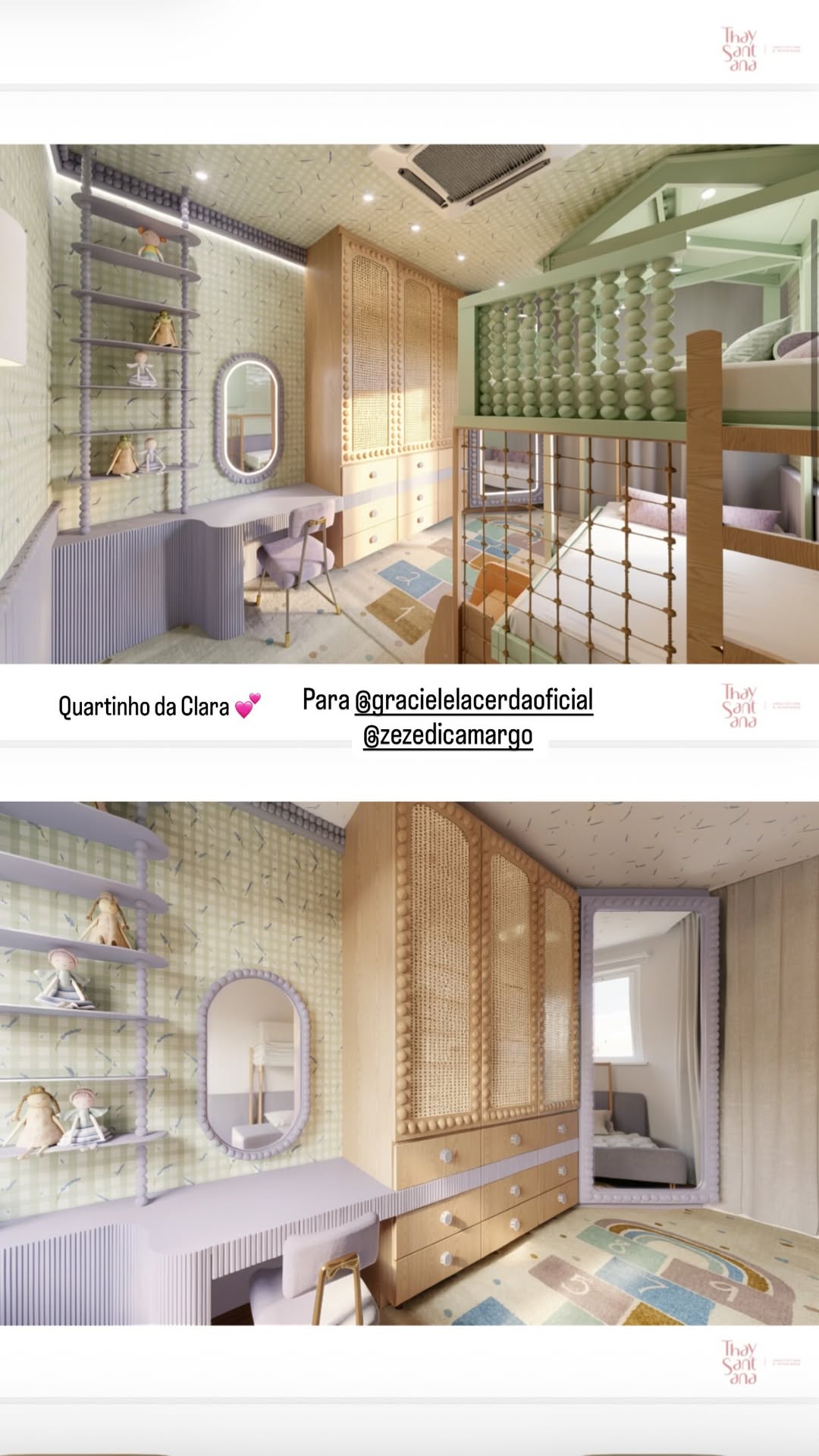 Projeto do quarto da filha de Zezé Di Camargo e Graciele Lacerda - Foto: Instagram