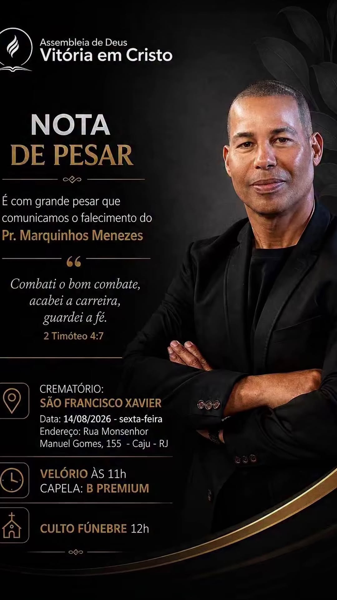 Esposa anuncia morte de Marquinhos Menezes - Foto: Instagram