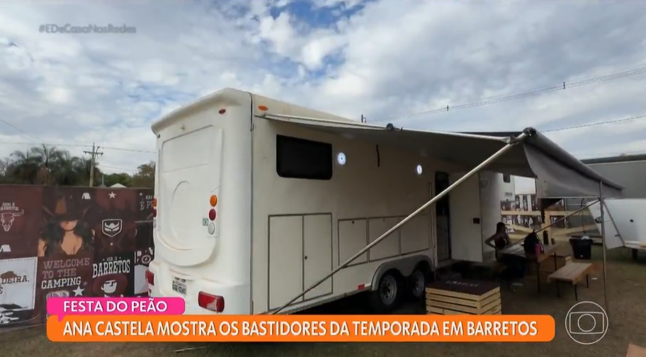 Ana Castela está acampada com amigos em Barretos — Foto: Globo