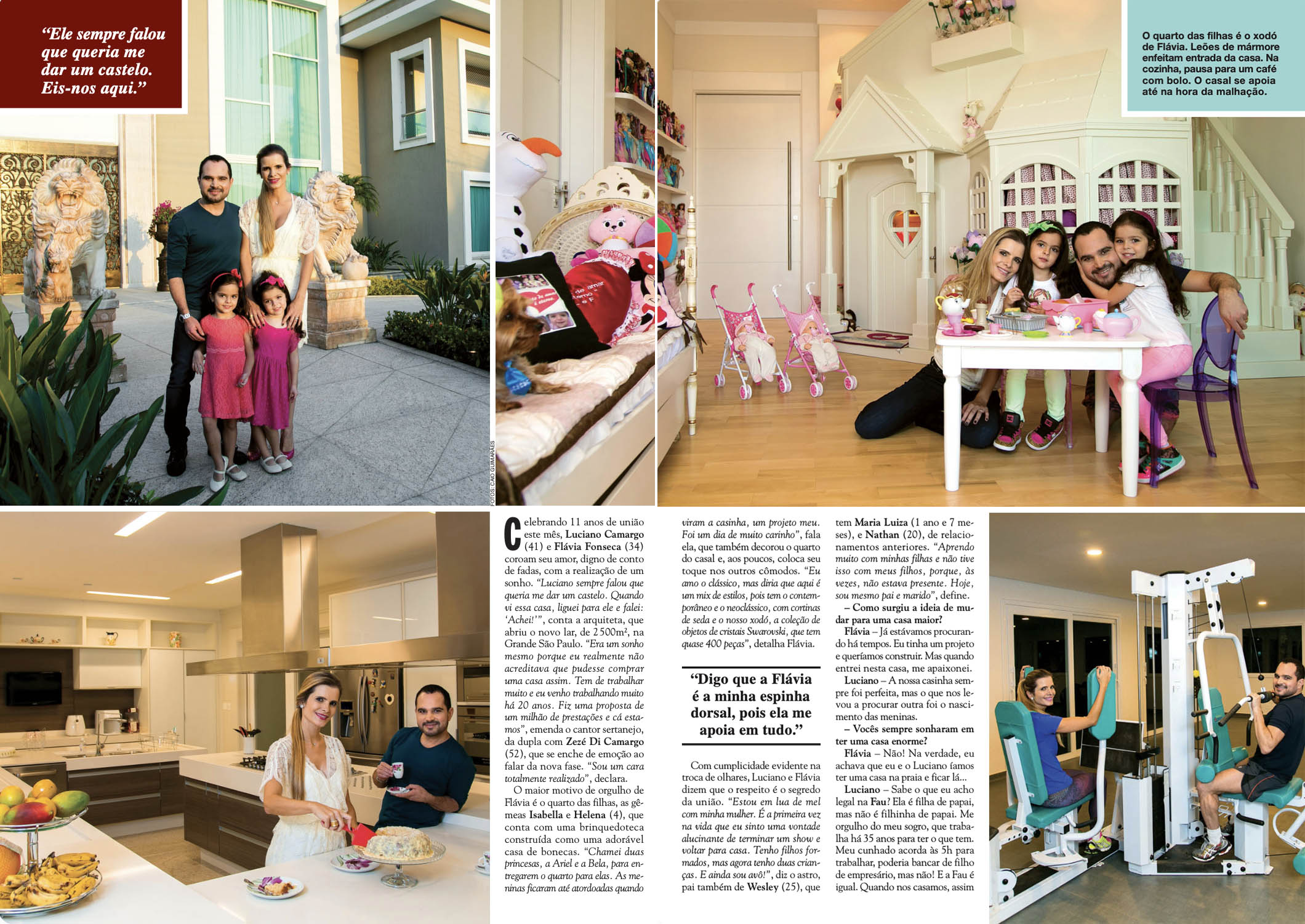 Matéria da Revista CARAS na mansão de Luciano Camargo - Foto: Arquivo CARAS