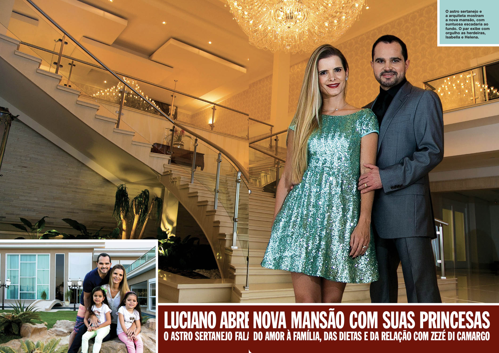 Matéria da Revista CARAS na mansão de Luciano Camargo - Foto: Arquivo CARAS