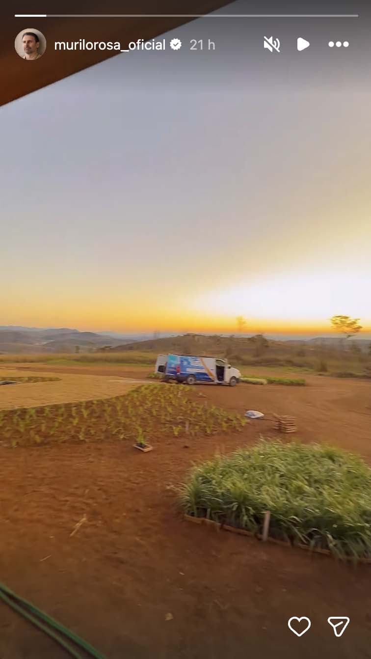 Murilo Rosa mostra a vista de seu rancho - Foto: Reprodução / Instagram