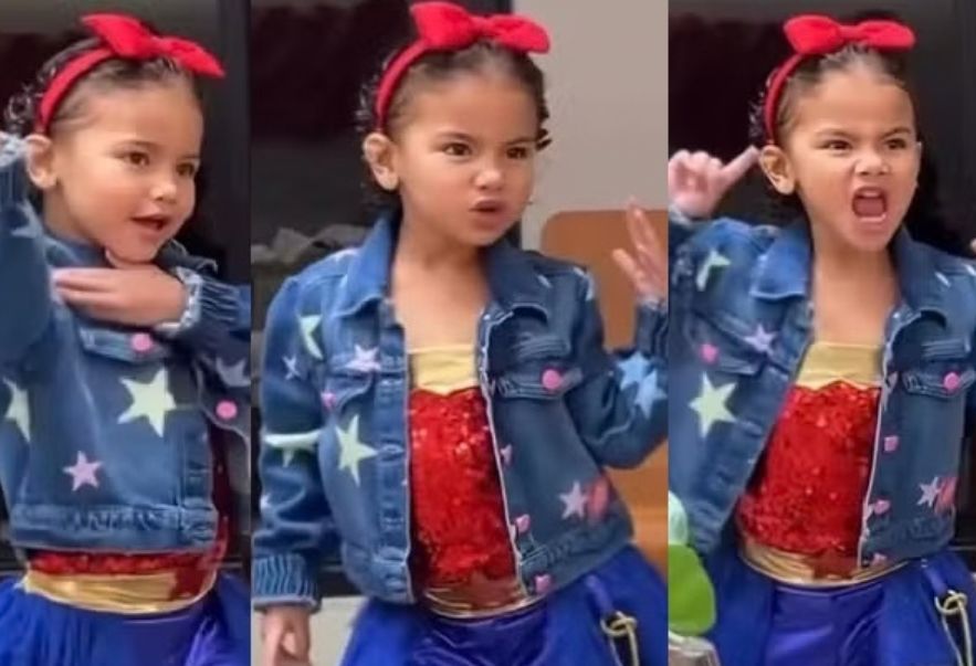 Mavie mistura looks de fantasia para dançar hit que viralizou - Foto: reprodução/montagem Instaram