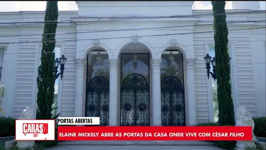 Entrada da mansão do apresentador chama a atenção pela luxuosidade - Foto: CARAS TV