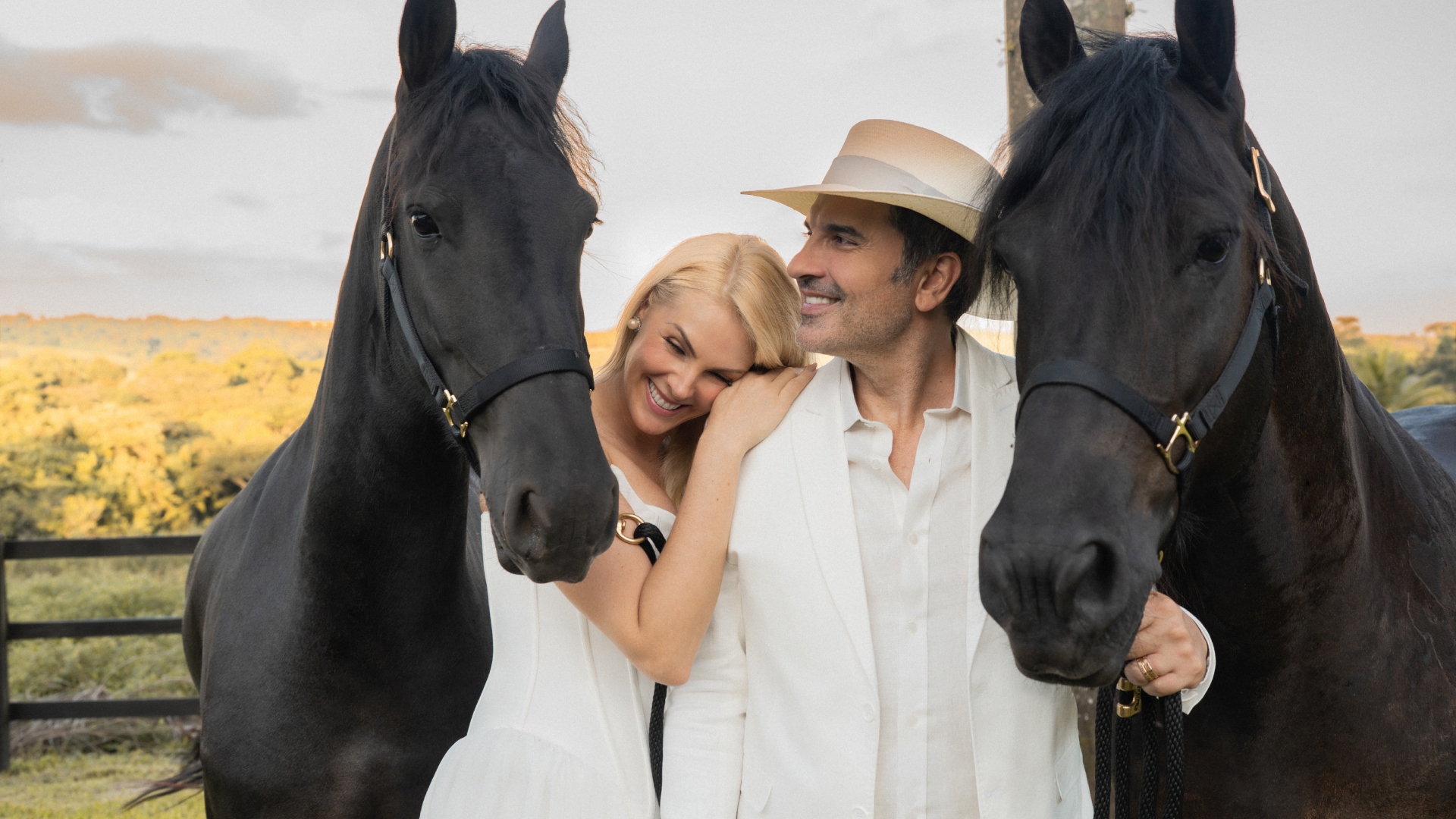 Ana Hickmann e Edu Guedes fazenda