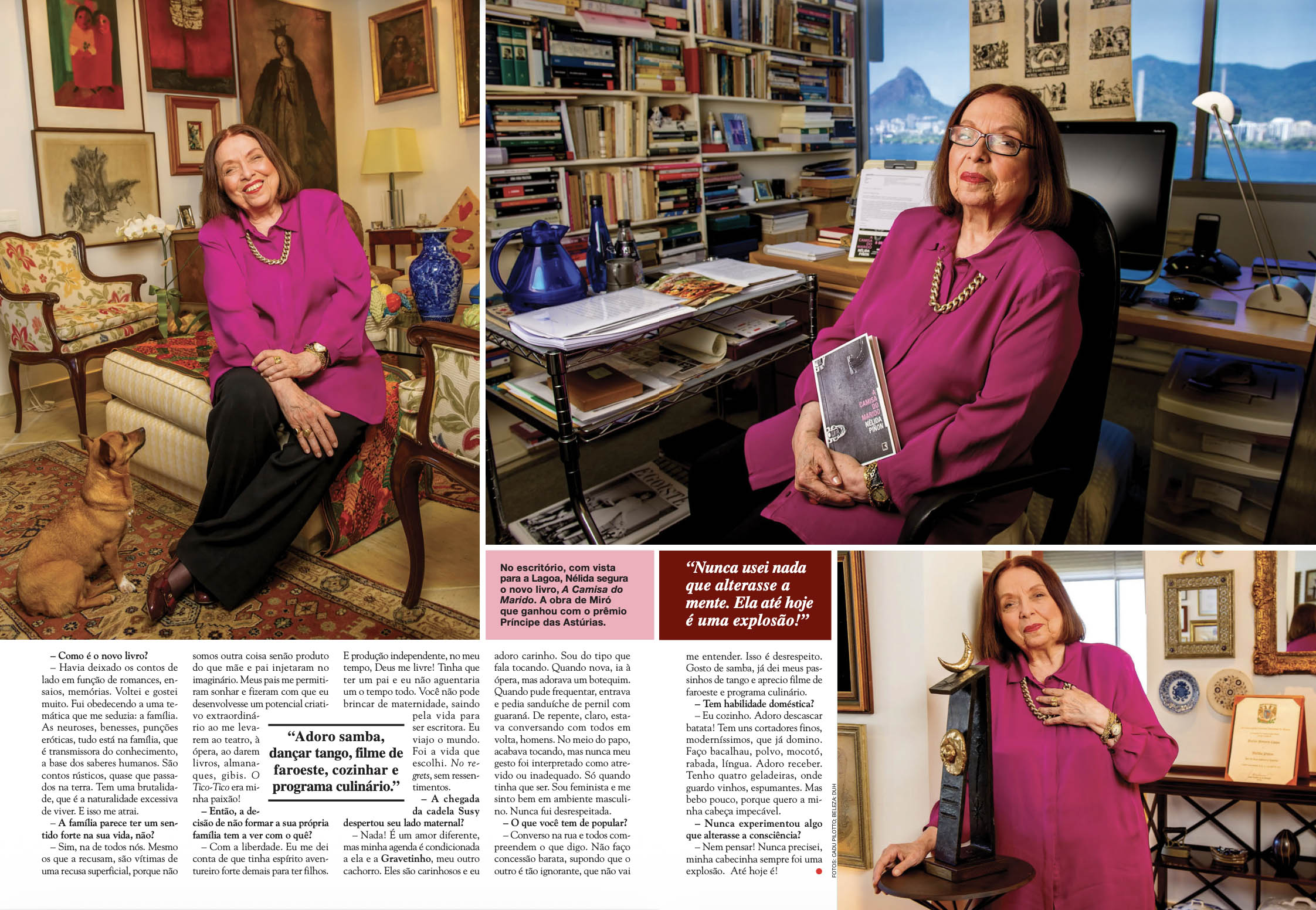 Apartamento de Nélida Piñon em entrevista na Revista CARAS em 2014 - Foto: Arquivo CARAS