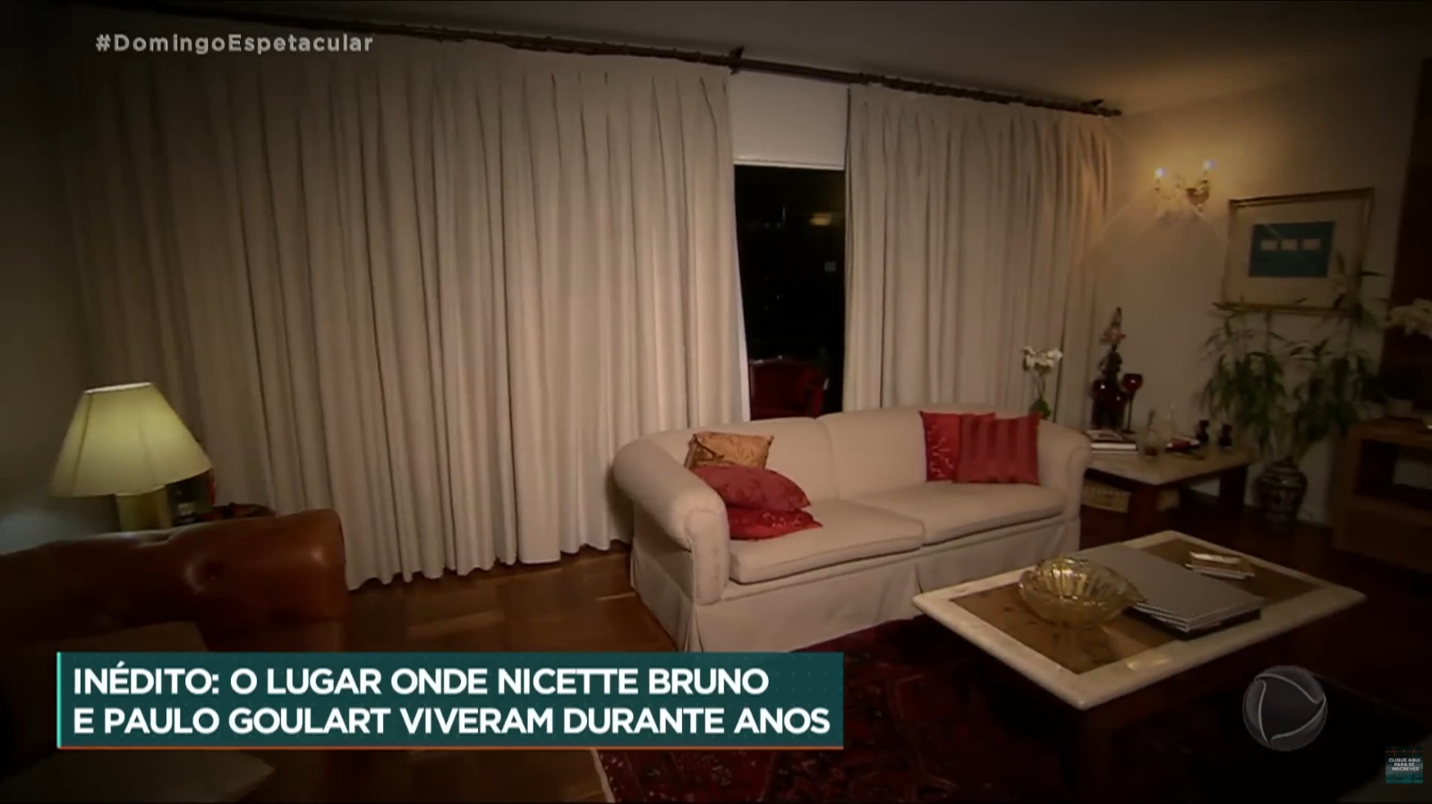 Sala do apartamento de Nicette Bruno e Paulo Goulart em São Paulo - Foto: Reprodução / Record TV