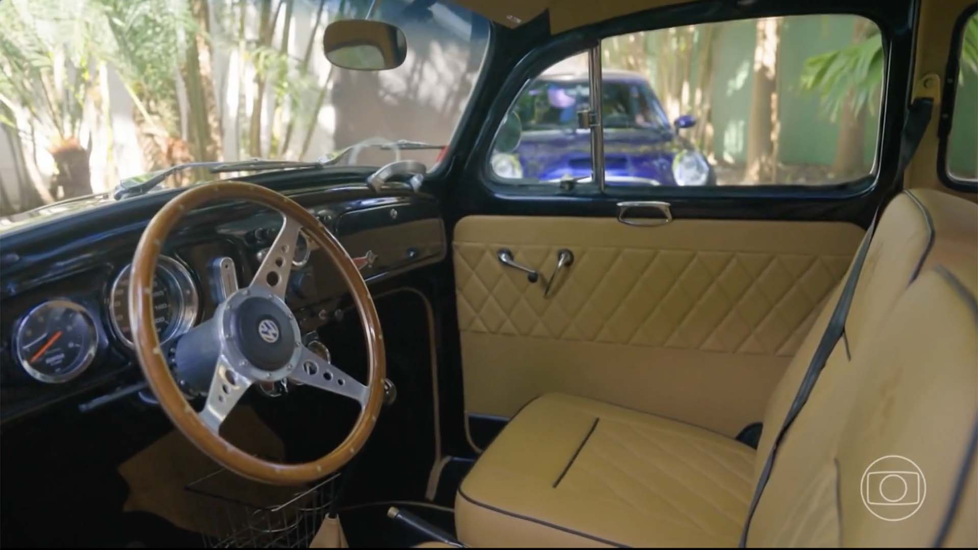 Parte interna do Fusca de Ana Maria Braga - Foto: Reprodução / Globo