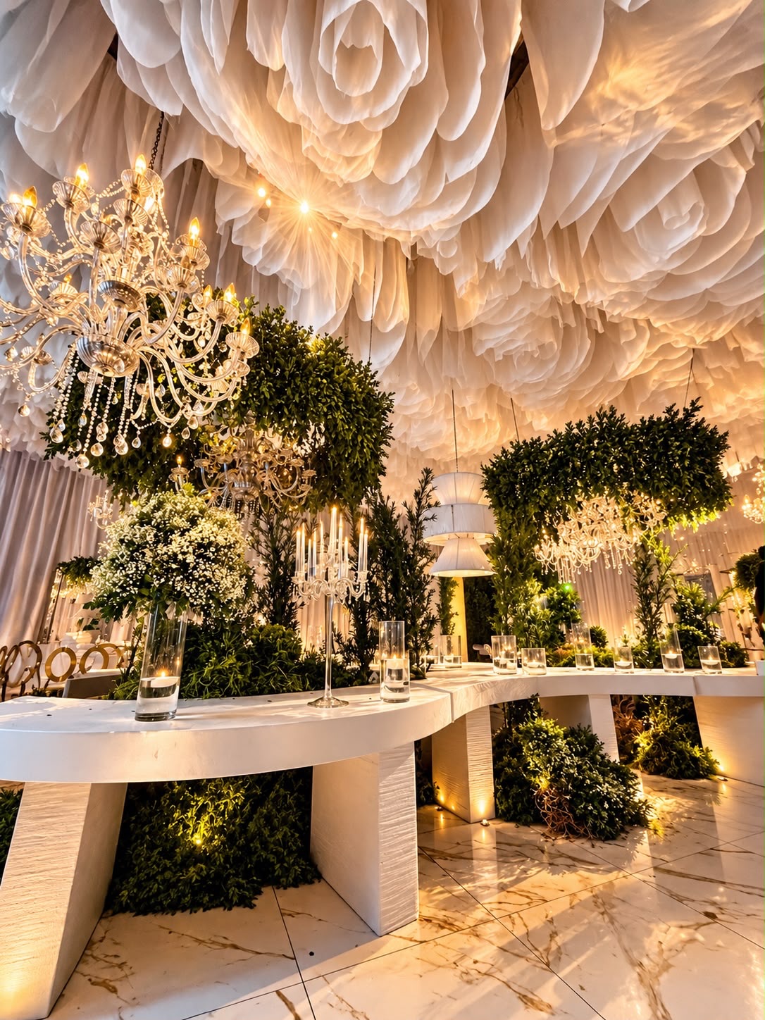 Decoração do casamento de Davi Brito e Emilly Araújo - Fotos: Reprodução / Instagram @daviooficialll @cerimonialcaminhodasarvores