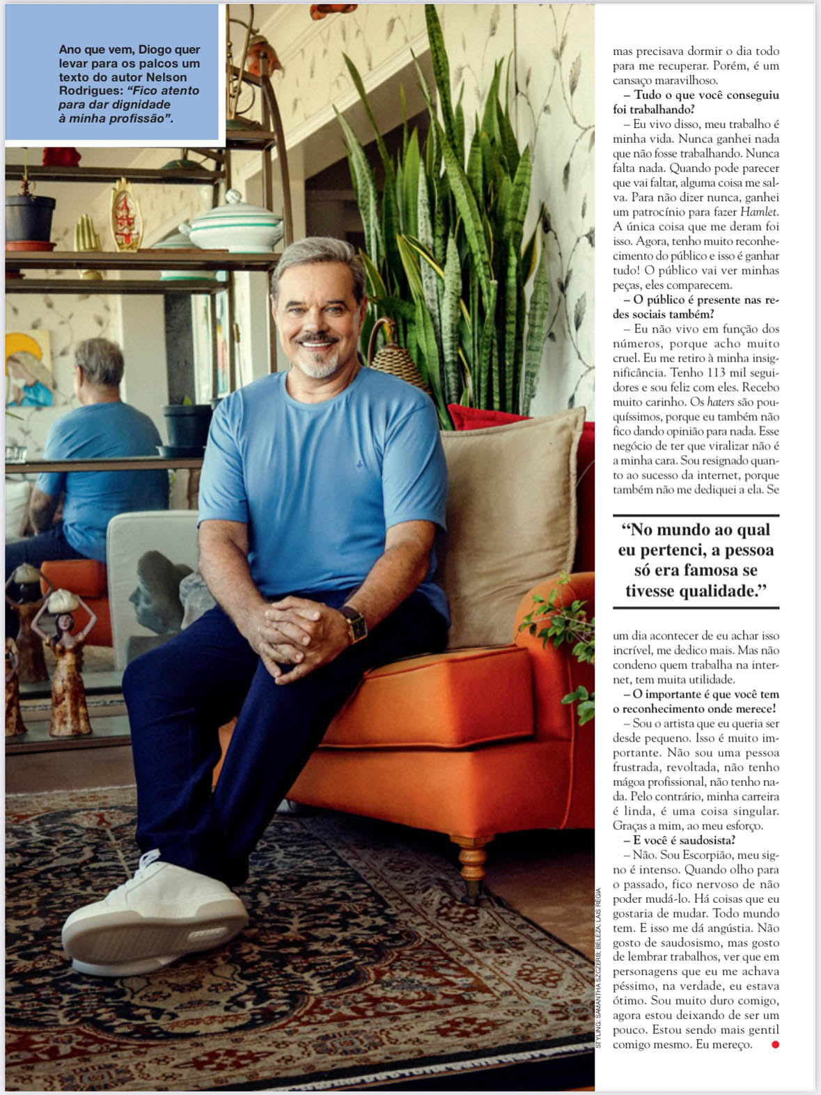 Entrevista de Diogo Vilela na revista CARAS em 2025 - Foto: Arquivo CARAS