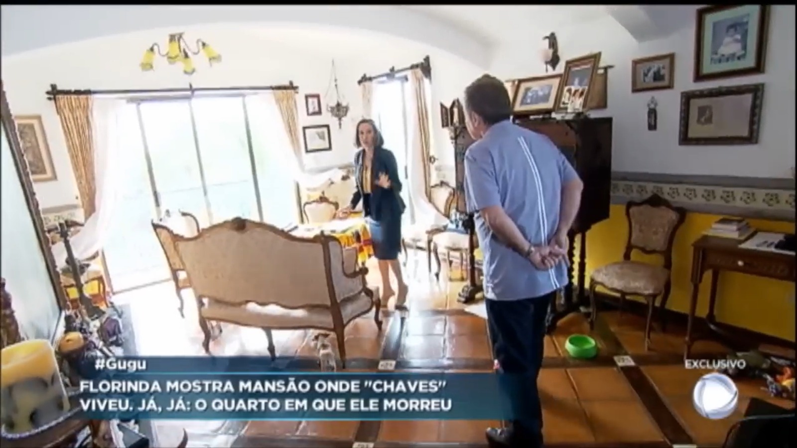Em 2017, Florinda Meza abriu as portas da mansão em Cancún ao apresentador Gugu Liberato - Foto: Reprodução / Record TV