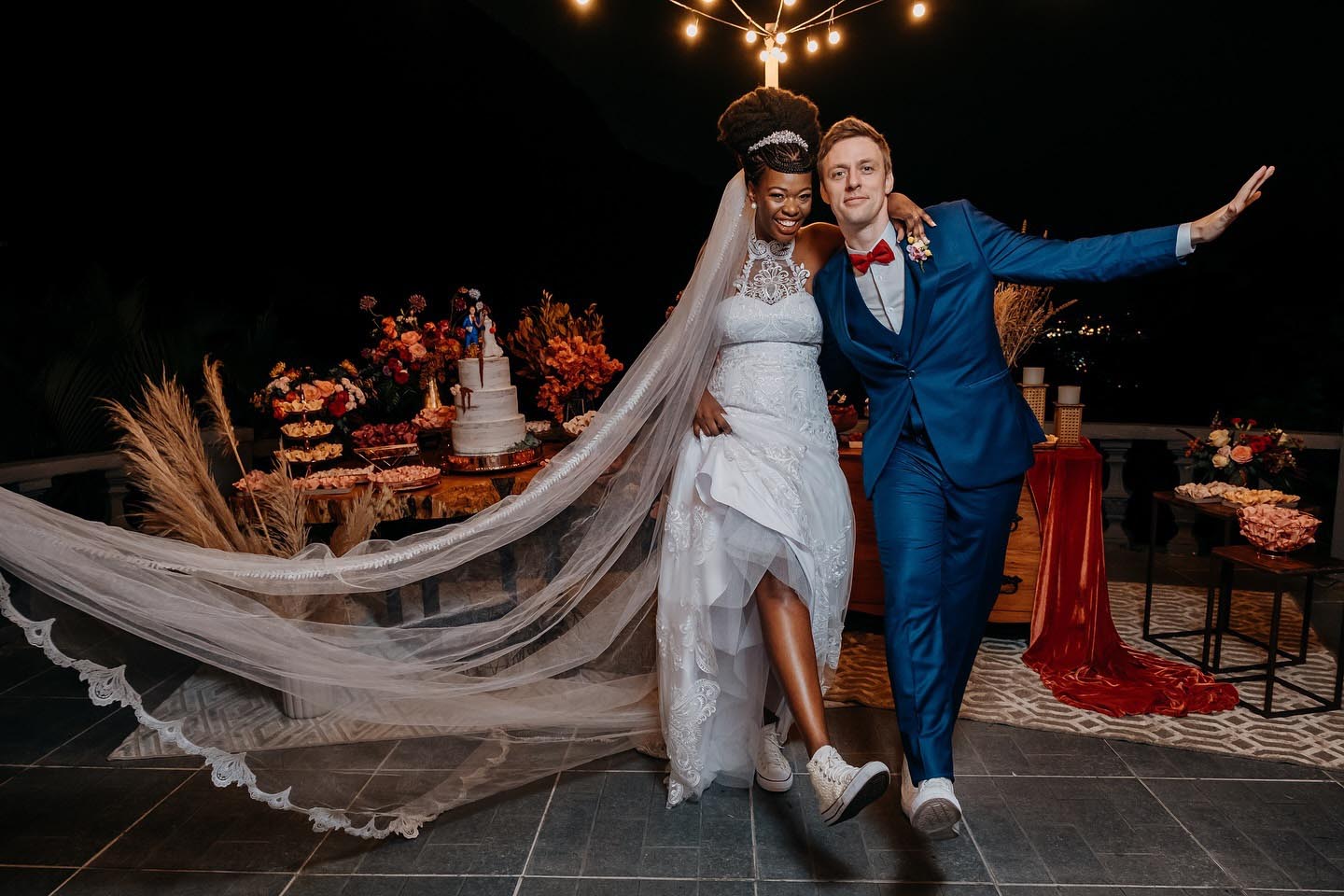 Noemia Oliveira e Romain Saulas no casamento - Foto: Reprodução / Instagram; @jstellafotografia 