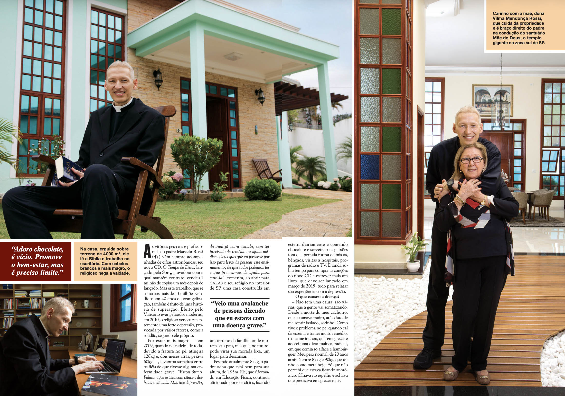 Reportagem da revista CARAS com o Padre Marcelo Rossi em 2014 - Foto: Arquivo CARAS