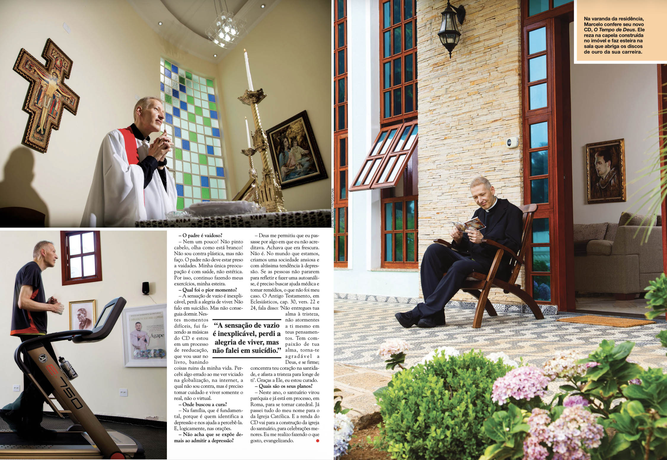 Reportagem da revista CARAS com o Padre Marcelo Rossi em 2014 - Foto: Arquivo CARAS