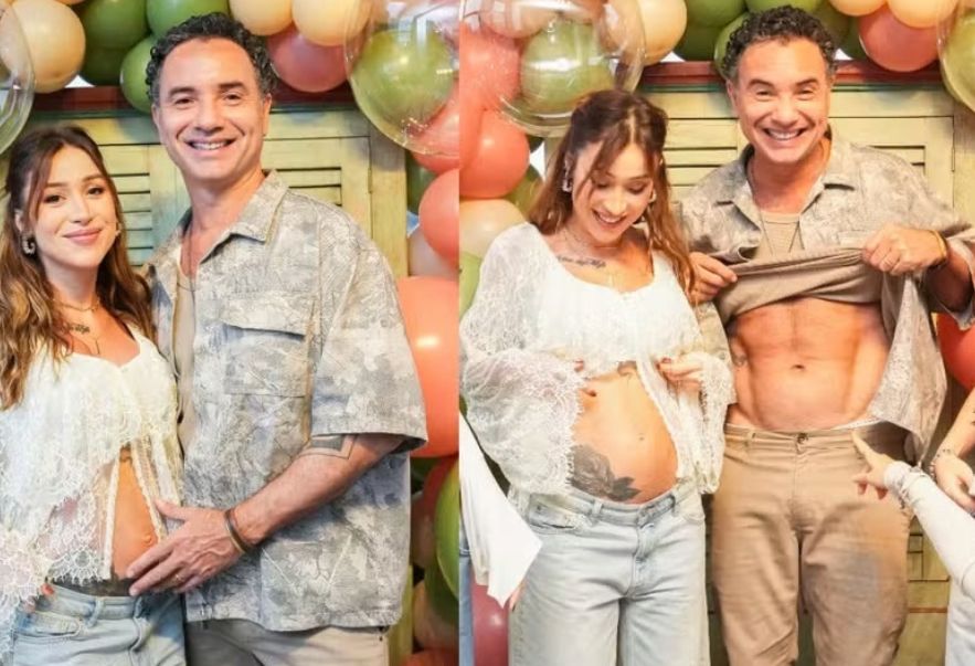 Marco Luque e esposa anunciam gravidez do primeiro filho juntos — Foto: Sthefany Amorim