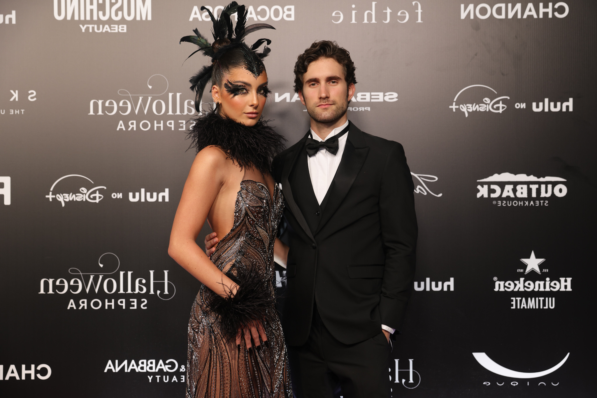 Felipe Rica e Luiza Gabus em festa de Halloween em SP. Fotos: Brazil News