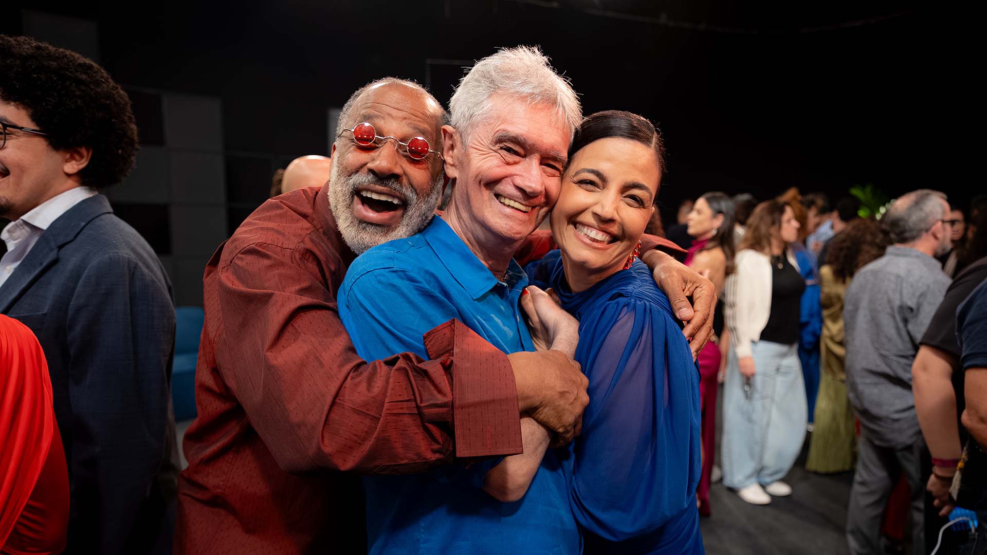 Ailton Graça, Serginho Groisman e Emanuelle Araújo - Foto: Globo/Caio Aragão