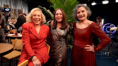 Susana Vieira, Arlete Salles e Rosamaria Murtinho celebram gravação da campanha de fim de ano da Globo