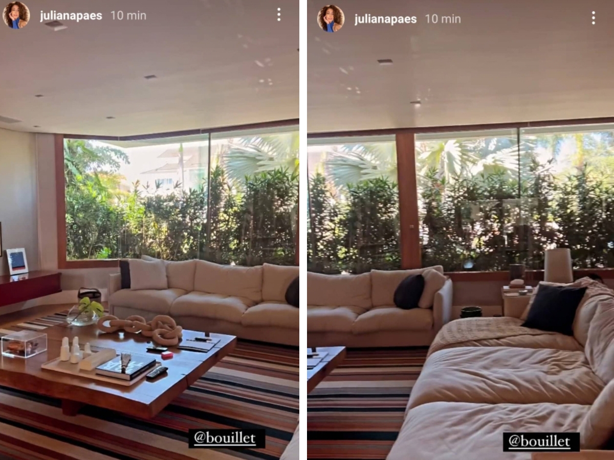 Sala da mansão de Juliana Paes - Foto: Reprodução/Instagram
