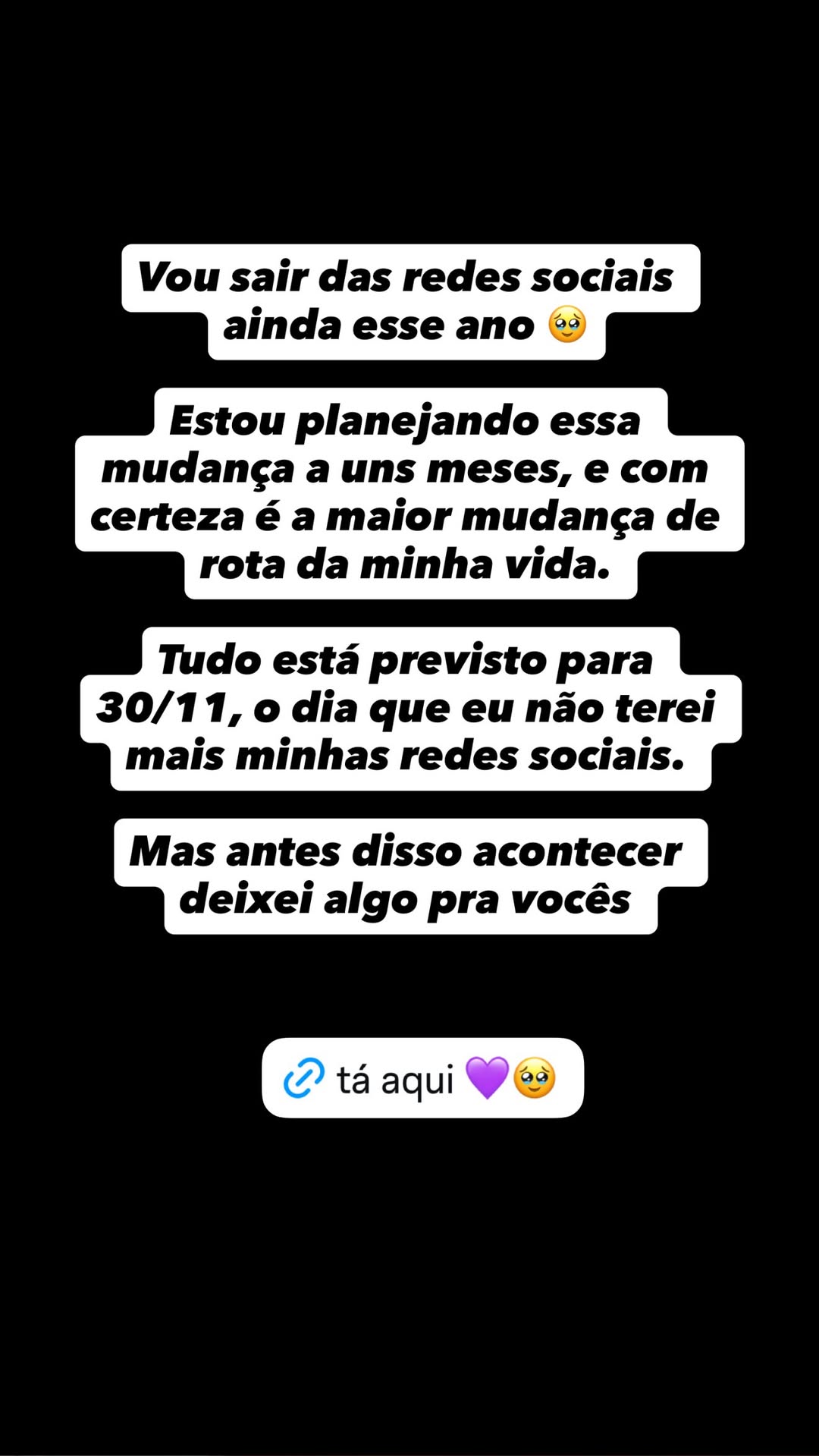 Viih Tube vai deixar as redes sociais — Foto: Reprodução/Instagram