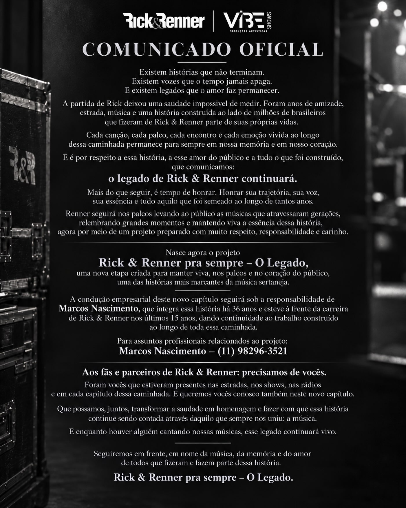 Post da Equipe de Rick — Foto: Reprodução/Instagram