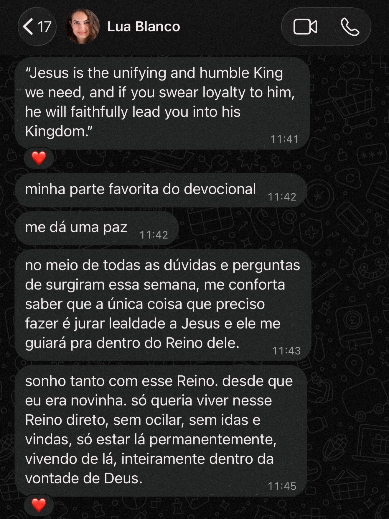 Amiga mostra troca de mensagens com Lua Blanco — Foto: Reprodução/ Instagram