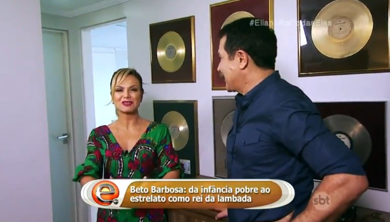 Discos na parede faziam parte da decoração musical - Foto: Reprodução/SBT