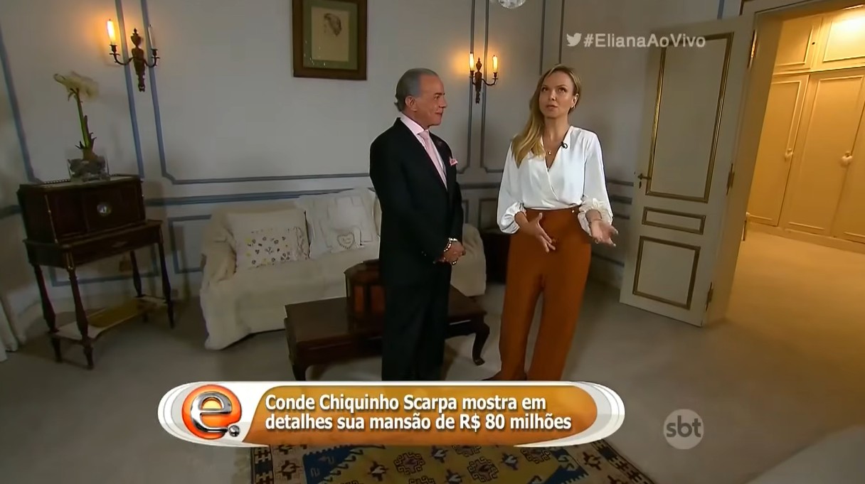 Socialite recebeu Eliana na residência - Foto: Reprodução/SBT