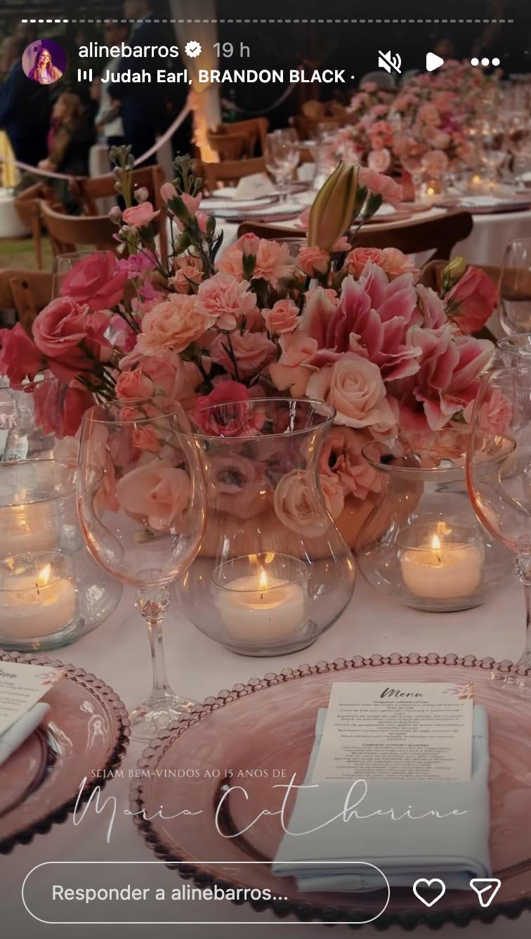 Festa de 15 anos de Maria Catherine, filha de Aline Barros - Foto: Reprodução / Instagram