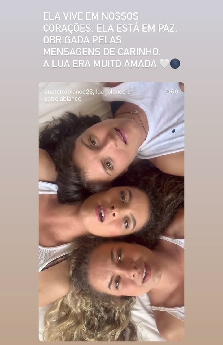 Ana Terra Blanco homenageia Lua Blanco