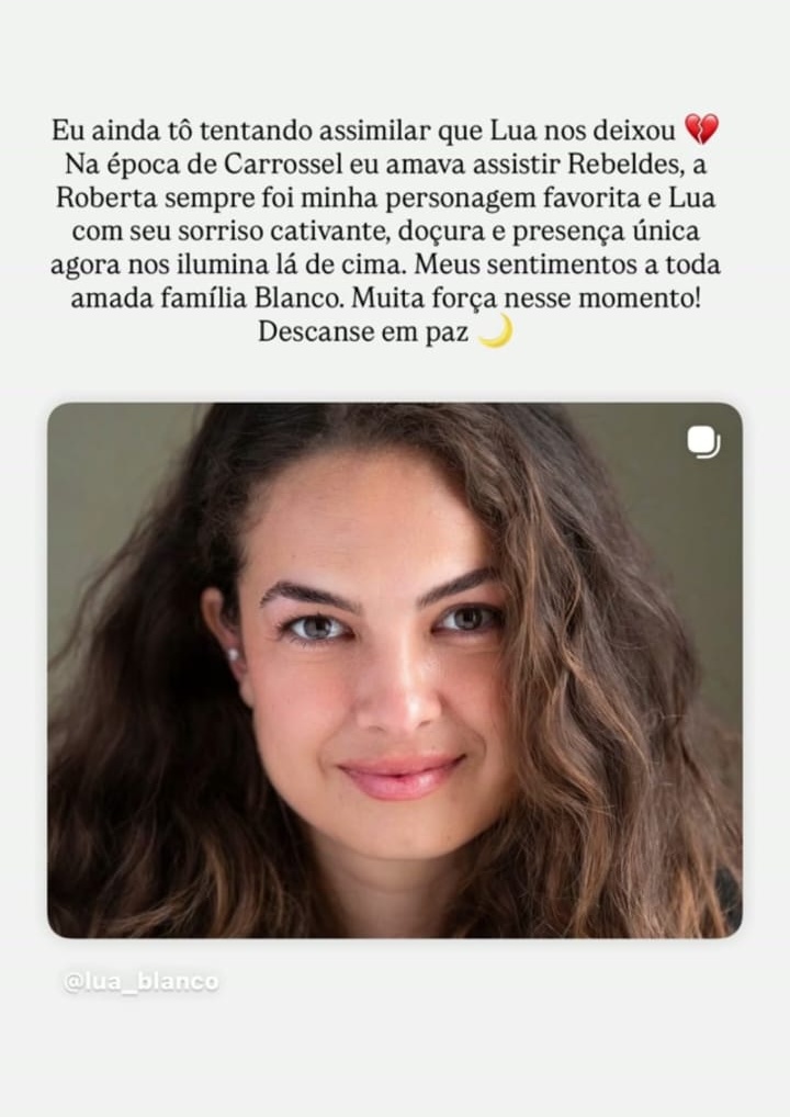 Larissa Manoela sobre Lua Blanco