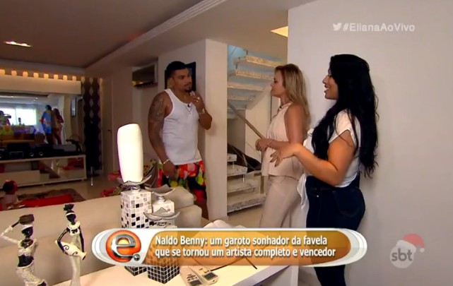 Eliana visitou a casa de Naldo Benny e Ellen Cardoso - Foto: Reprodução/SBT