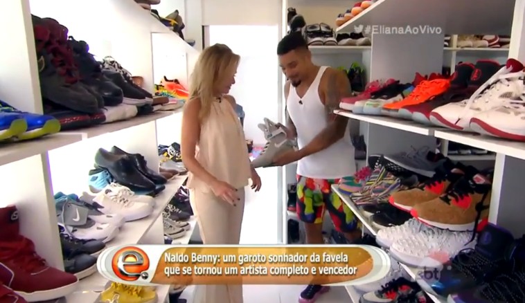 Cantor mostrou coleção de sapatos - Foto: Reprodução/SBT