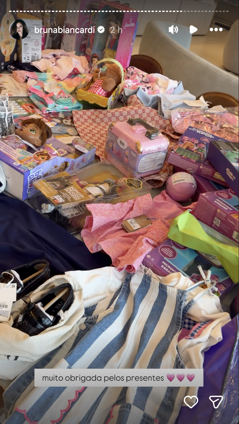 Presentes de aniversário da Mavie, filha de Neymar e Bruna Biancardi - Foto: Reprodução / Instagram