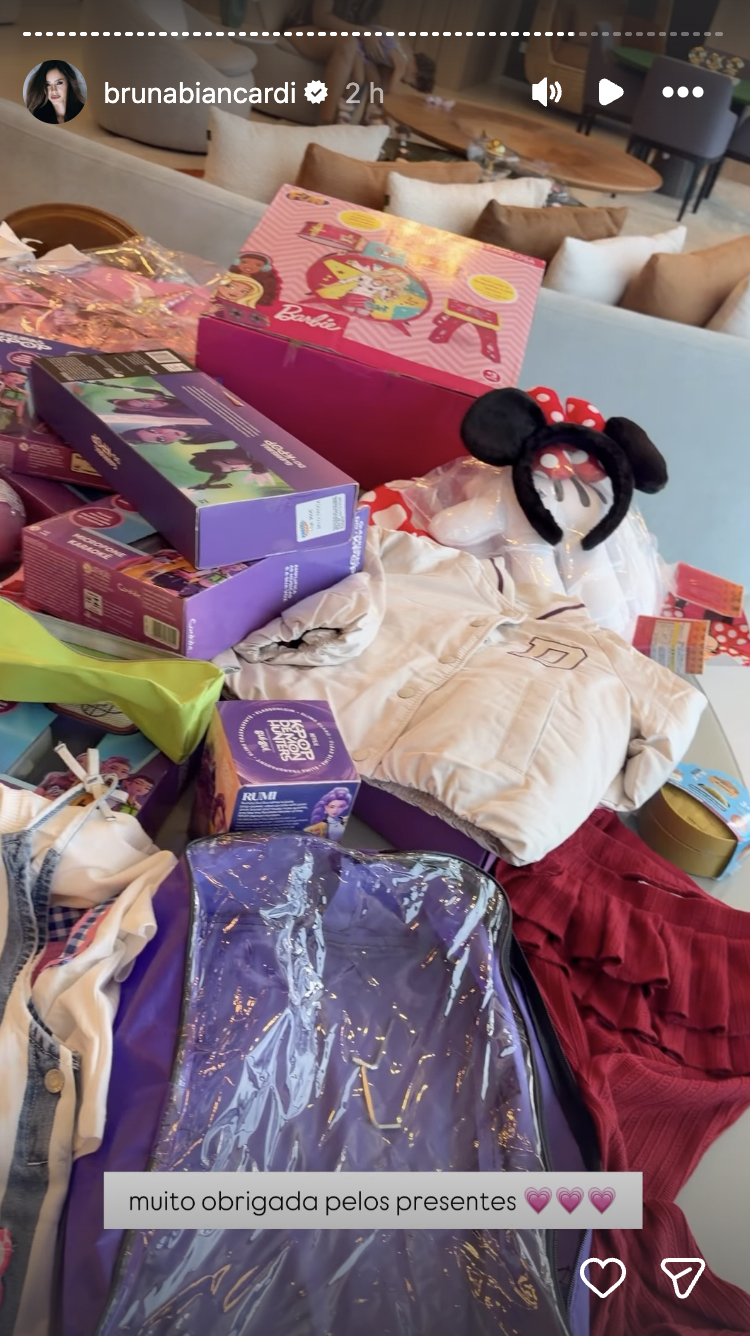 Presentes de aniversário da Mavie, filha de Neymar e Bruna Biancardi - Foto: Reprodução / Instagram