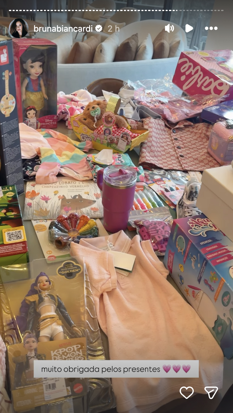 Presentes de aniversário da Mavie, filha de Neymar e Bruna Biancardi - Foto: Reprodução / Instagram