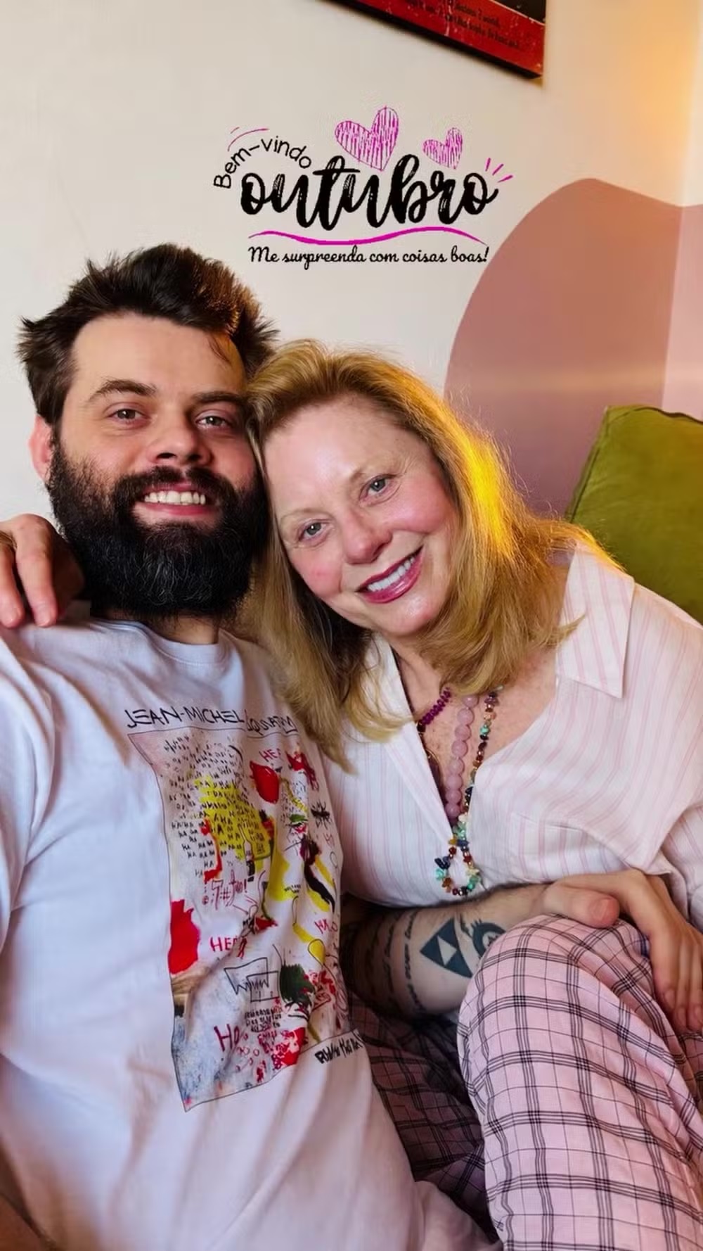 Vera Fischer e o filho, Gabriel Grunje — Foto: Reprodução/Instagram