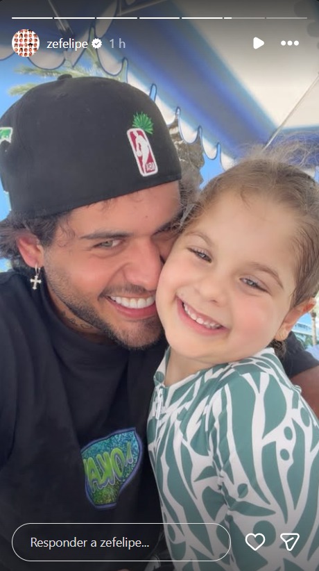 Zé Felipe com a filha, Maria Flor - Foto: Reprodução / Instagram @zefelipe 